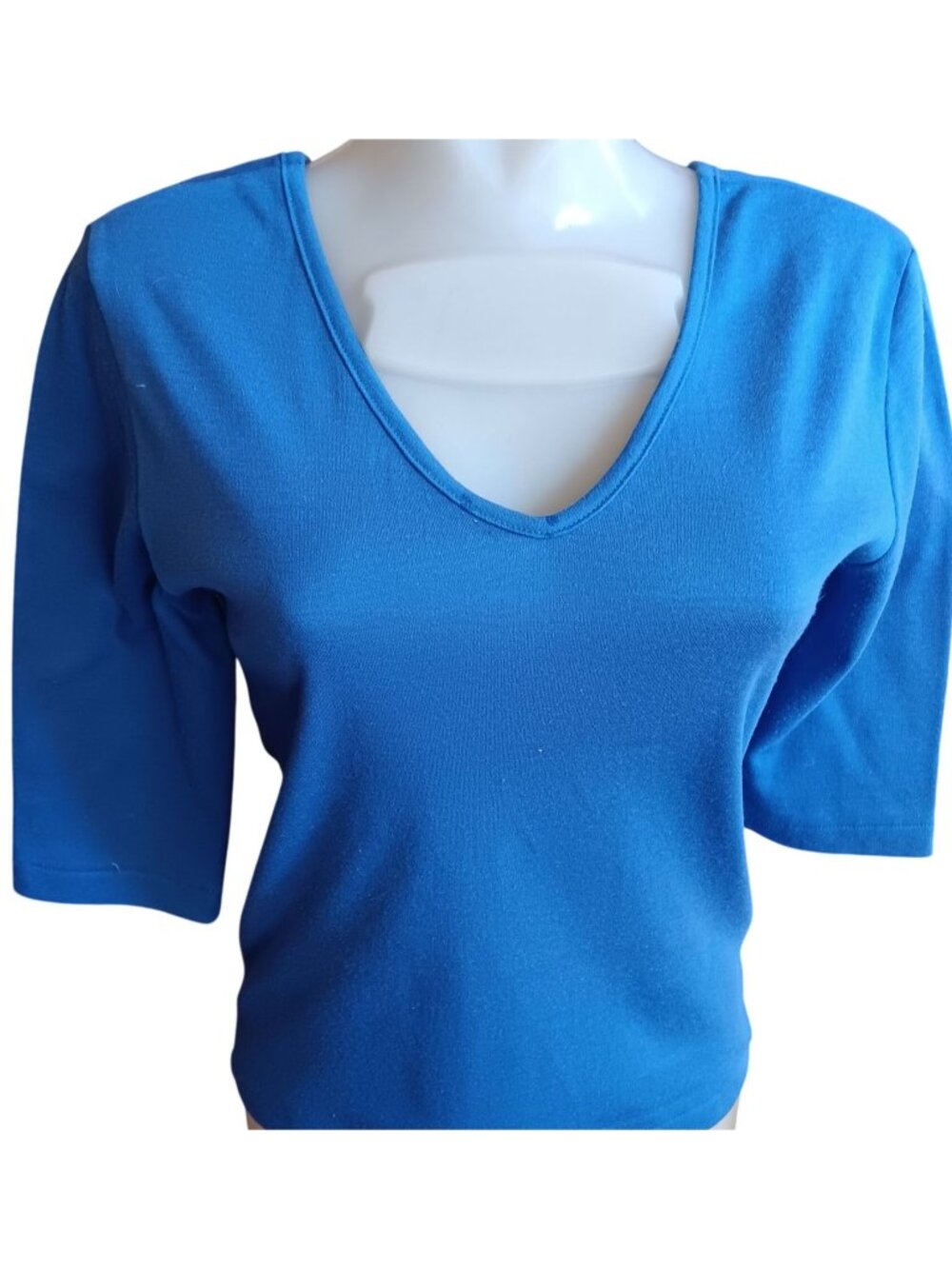 True Vintage T-shirt Top Medium V-Neck 3/4 Sleeve Single Stitch 1980's Mom